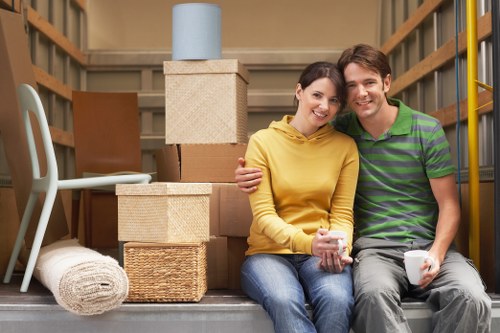 Fragile items carefully wrapped for a move in Brent