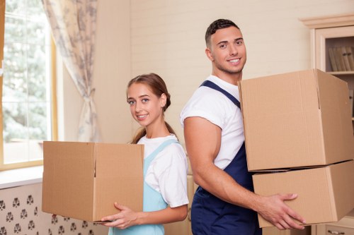 Moving truck loading and unloading at a Brent property