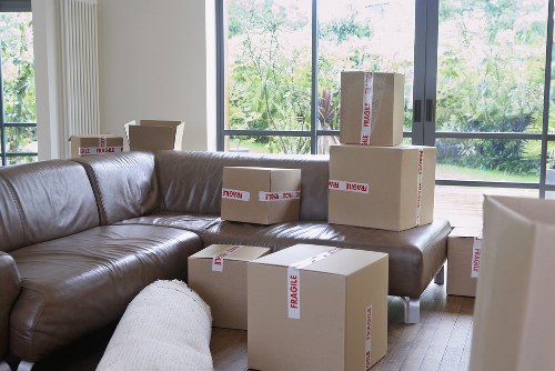 Office relocation setup in Brent with boxes and equipment ready for transport